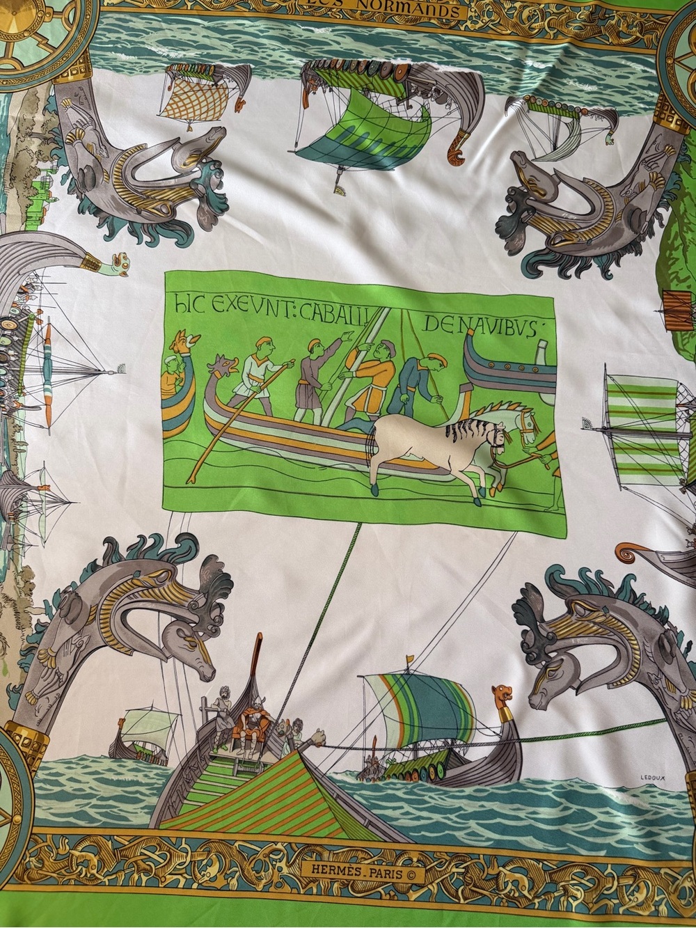 Hermes Les Normands Silk Scarf.